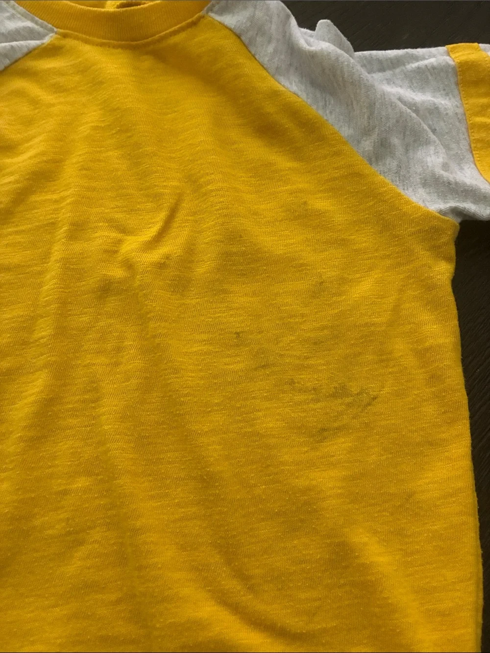 Old Navy Yellow Raglan Sleeve Tee with White Accents